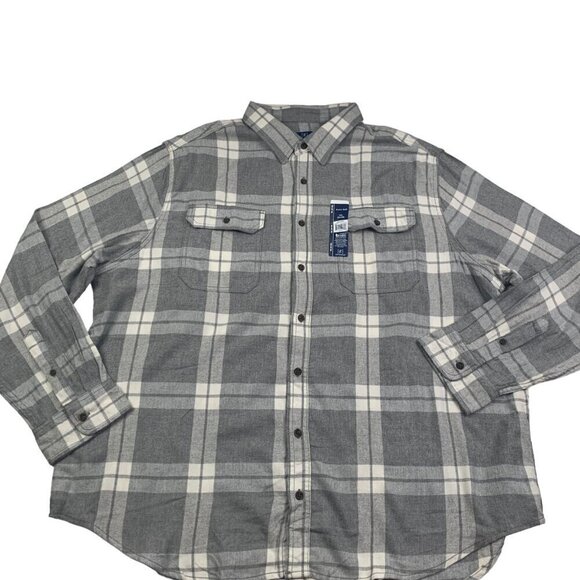 George Cotton Blend Flannel Button Down Long Sleeve Shirt Men's Size 3XL (54-56) - Picture 1 of 6